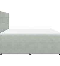 Boxspringbett mit Matratze Hellgrau 180x200 cm Samt