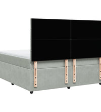 Boxspringbett mit Matratze Hellgrau 180x200 cm Samt