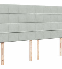 Boxspringbett mit Matratze Hellgrau 180x200 cm Samt