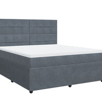 Boxspringbett mit Matratze Dunkelgrau 180x200 cm Samt