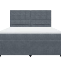 Boxspringbett mit Matratze Dunkelgrau 180x200 cm Samt