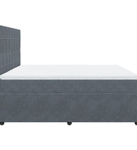 Boxspringbett mit Matratze Dunkelgrau 180x200 cm Samt