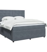 Boxspringbett mit Matratze Dunkelgrau 180x200 cm Samt