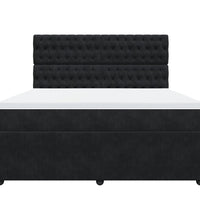 Boxspringbett mit Matratze Schwarz 180x200 cm Samt