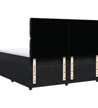 Boxspringbett mit Matratze Schwarz 180x200 cm Samt