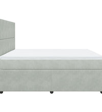 Boxspringbett mit Matratze Hellgrau 200x200 cm Samt