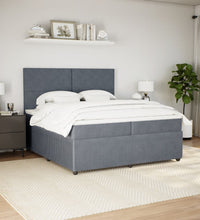 Boxspringbett mit Matratze Dunkelgrau 200x200 cm Samt