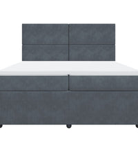 Boxspringbett mit Matratze Dunkelgrau 200x200 cm Samt