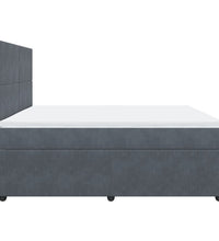 Boxspringbett mit Matratze Dunkelgrau 200x200 cm Samt