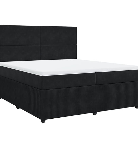 Boxspringbett mit Matratze Schwarz 200x200 cm Samt