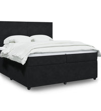 Boxspringbett mit Matratze Schwarz 200x200 cm Samt