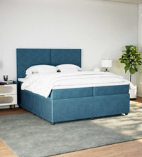 Boxspringbett mit Matratze Dunkelblau 200x200 cm Samt