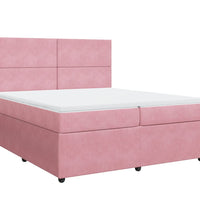 Boxspringbett mit Matratze Rosa 200x200 cm Samt