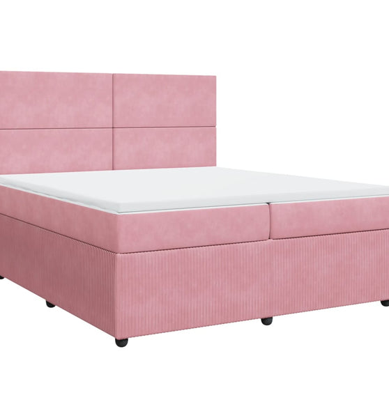 Boxspringbett mit Matratze Rosa 200x200 cm Samt