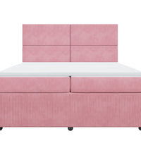Boxspringbett mit Matratze Rosa 200x200 cm Samt