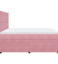 Boxspringbett mit Matratze Rosa 200x200 cm Samt
