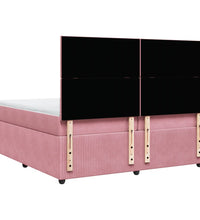 Boxspringbett mit Matratze Rosa 200x200 cm Samt