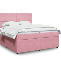 Boxspringbett mit Matratze Rosa 200x200 cm Samt