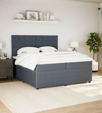 Boxspringbett mit Matratze Dunkelgrau 200x200 cm Samt