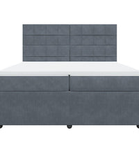 Boxspringbett mit Matratze Dunkelgrau 200x200 cm Samt