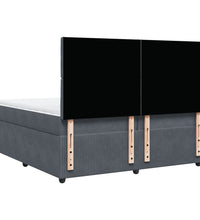 Boxspringbett mit Matratze Dunkelgrau 200x200 cm Samt