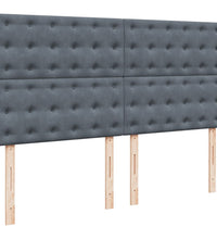 Boxspringbett mit Matratze Dunkelgrau 200x200 cm Samt