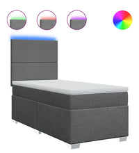 Boxspringbett mit Matratze Dunkelgrau 80x200 cm Stoff