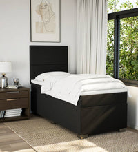 Boxspringbett mit Matratze Schwarz 80x200 cm Stoff