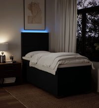 Boxspringbett mit Matratze Schwarz 80x200 cm Stoff