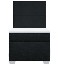 Boxspringbett mit Matratze Schwarz 80x200 cm Stoff