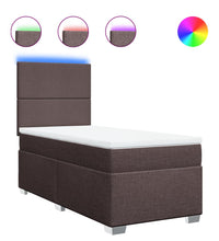 Boxspringbett mit Matratze Dunkelbraun 80x200 cm Stoff