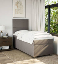 Boxspringbett mit Matratze Taupe 80x200 cm Stoff