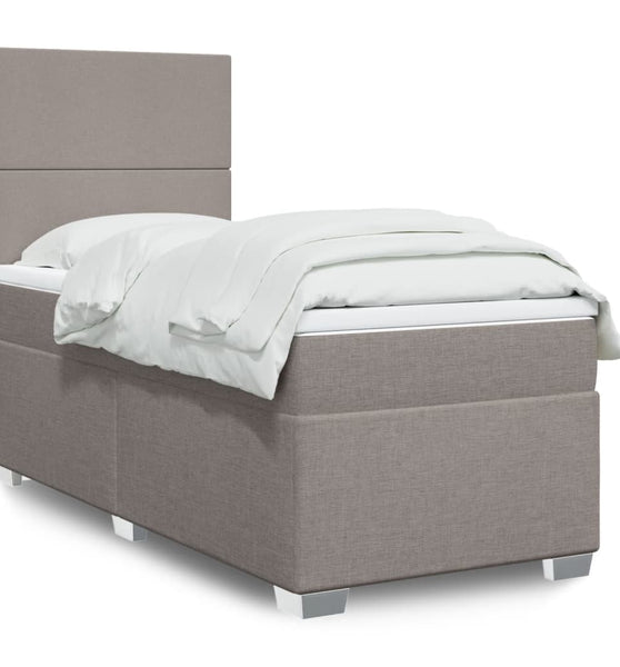 Boxspringbett mit Matratze Taupe 80x200 cm Stoff