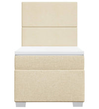 Boxspringbett mit Matratze Creme 80x200 cm Stoff