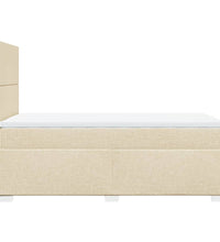 Boxspringbett mit Matratze Creme 80x200 cm Stoff
