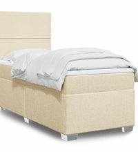 Boxspringbett mit Matratze Creme 80x200 cm Stoff