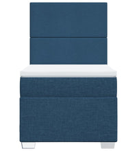 Boxspringbett mit Matratze Blau 80x200 cm Stoff