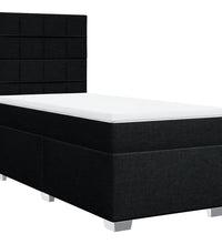 Boxspringbett mit Matratze Schwarz 80x200 cm Stoff