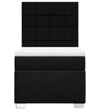 Boxspringbett mit Matratze Schwarz 80x200 cm Stoff