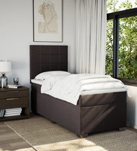 Boxspringbett mit Matratze Dunkelbraun 80x200 cm Stoff