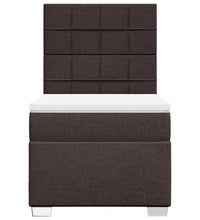 Boxspringbett mit Matratze Dunkelbraun 80x200 cm Stoff