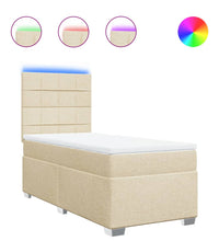 Boxspringbett mit Matratze Creme 80x200 cm Stoff