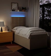 Boxspringbett mit Matratze Creme 80x200 cm Stoff