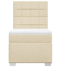 Boxspringbett mit Matratze Creme 80x200 cm Stoff