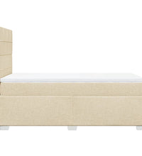 Boxspringbett mit Matratze Creme 80x200 cm Stoff