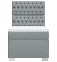Boxspringbett mit Matratze Hellgrau 80x200 cm Stoff