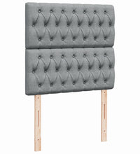 Boxspringbett mit Matratze Hellgrau 80x200 cm Stoff