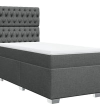 Boxspringbett mit Matratze Dunkelgrau 80x200 cm Stoff
