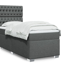 Boxspringbett mit Matratze Dunkelgrau 80x200 cm Stoff