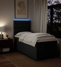 Boxspringbett mit Matratze Schwarz 80x200 cm Stoff